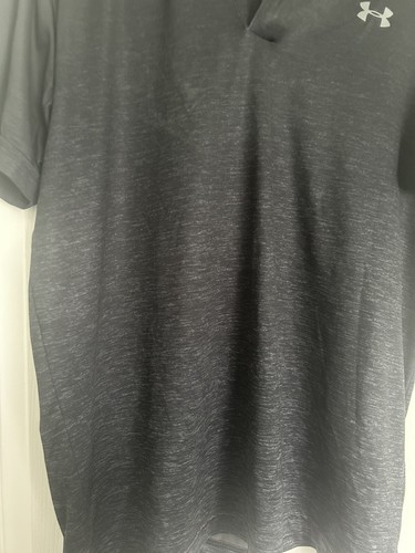 Under Armour Heat Gear Herren Polo schwarz grau ombre Größe Medium locker gebraucht, in einwandfreiem Zustand - Bild 4 von 6