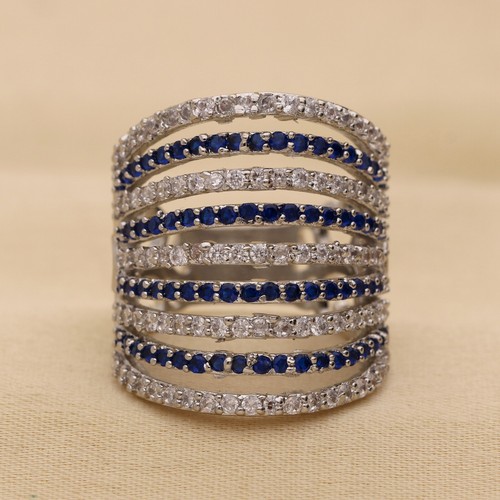 Umwerfend Cubic Zirkonia Nine Line Riesiges Hochzeit Damen Ring Variant Color - Bild 108 von 129