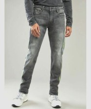  249 Guess Men Gray Jeans Slim Fit Tapered Leg Mid Rise Denim Pants Size 34W 32L