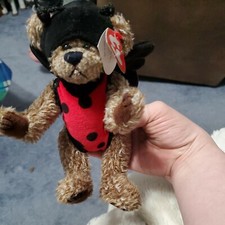 By11 Ty The Attic Treasure Collection Bugsy Bear Jointed Beanie Baby Ladybug