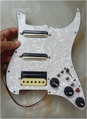 SSH Prewired Loaded Pickguard with Zebra Mini Pickups for Fender Strat Guitar