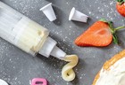 Icing Piping Cream Pastry Cake Decorating SYRINGE TUBE 8 Nozzles set Baking Tool