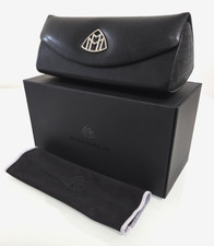 Authentic MAYBACH Black leather Triangle sunglasses- Eyeglass case Box  Cloth