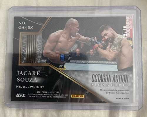 2021 Panini Select UFC Octagon Autograph Jacare Souza Gold Prizm #9/10 - Picture 2 of 2