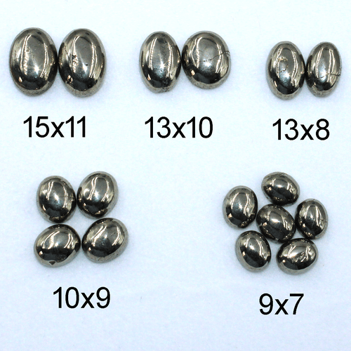 16 Pcs Natural Golden Pyrite 9x7mm To 15x11mm Oval Cabochon Calibrated Gemstones - Picture 4 of 12