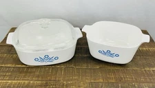 Corning Ware Blue Cornflower - 2QT A-2 Casserole w/ Lid + 1.75QT Casserole