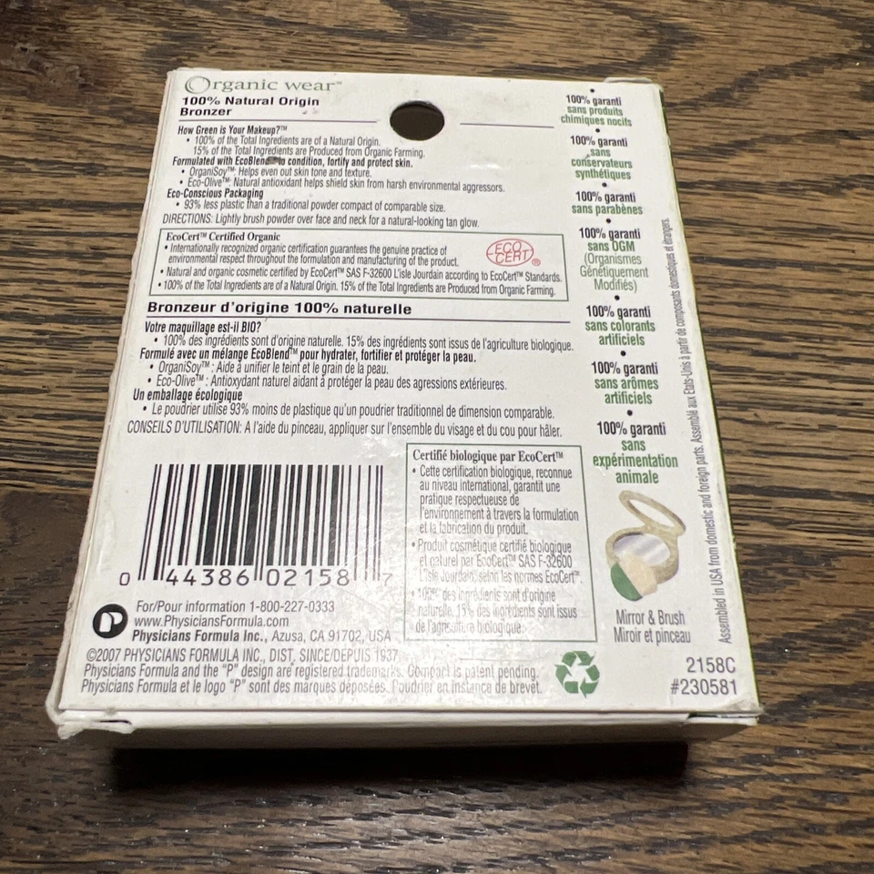 Physicians Formula Organic WearBronze 100% Natural Origin Bronzer #2158Fair Skin - Image 2 of 2