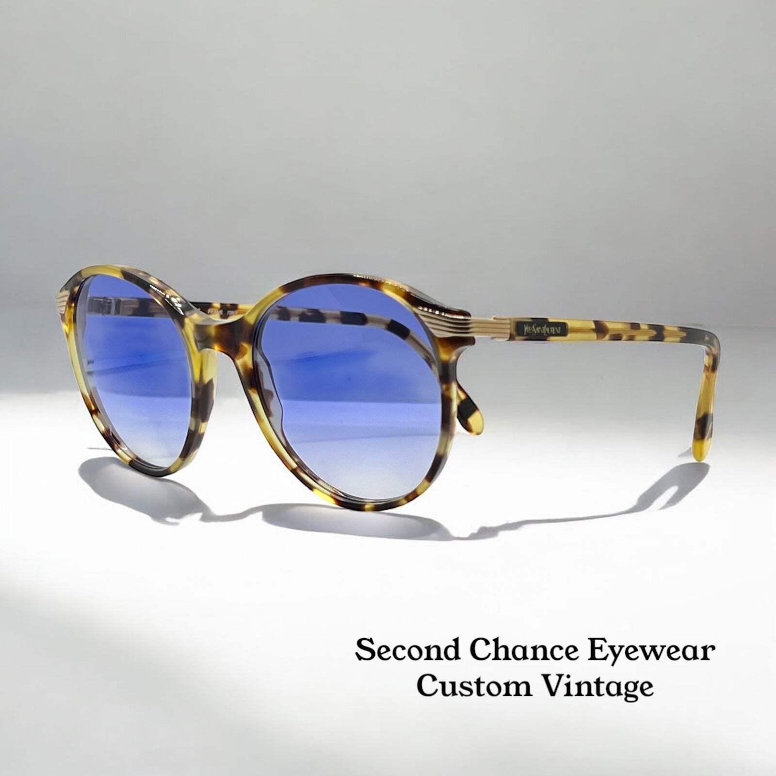 Occhiali da sole Yves Saint Laurent 5023 Y822 con lenti sfumate nuove personalizzate vintage