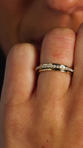 14k Gold Spinning Eternity Band with 0.50 Carat Round Lab-Grown Diamonds Ring