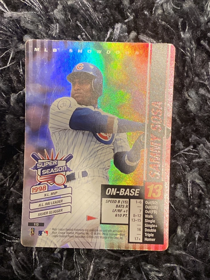 MLB Showdown 2002 Sammy Sosa Foil Holo Baseball Card Wizard 113 Super Season - Image 2 of 3