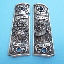 Original M1911 A1 Solid Pewter Jesus Sacred Heart Grips