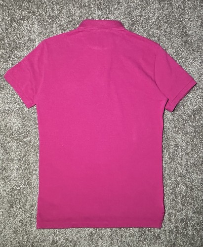 Burberry BRIT Men’s Polo Shirt S/S Solid Bright Pink Cotton Regular Fit Size M - Picture 2 of 18