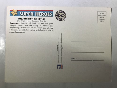 2005 DC Comics USPS Postcards Lot Of Two Aquaman Curt Swan Al Vey Jim Aparo - Picture 7 of 7