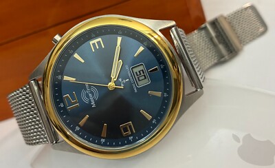 Funkuhr Herrenuhr Master Time Blau-arabisch MTGS-10846-32M Milanaise-Band