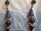 Antique Victorian Necklace black carved art deco machine age Mourning Jewelry — photo 5