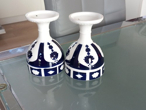 PAIR of Royal Crown Derby 1128 Unfinished Imari GOBLETS /CHALICES. - Picture 10 of 10