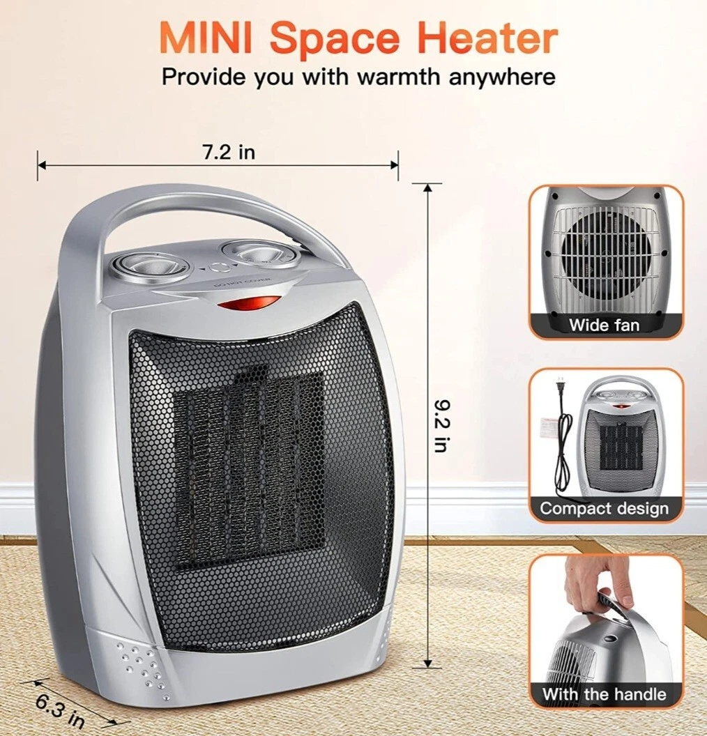 Feature Comforts Ceramic Space Heater Oscillating Feature Full Room  Coverage | eBay
