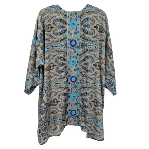 Weiche Umrandung Kimono Damen Gr. L/XL bestickt Bohemian Medina Topper Art