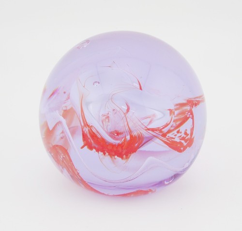Very Pretty Caithness Glass Mooncrystal Paperweight Orange & Lilac - 第 1/4 張圖片