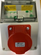 Three, 3 phase 16A,32A, 63A, 5 Pin RCD Industrial CEE Socket.Distribution board.