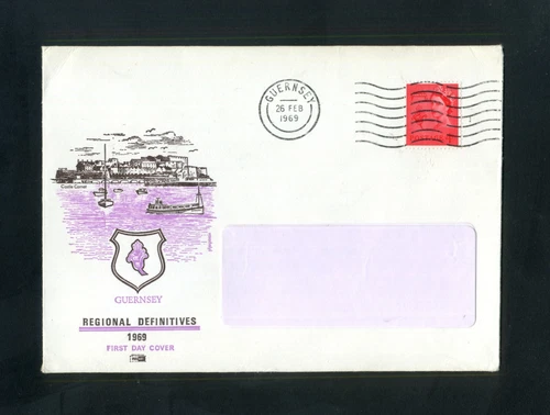 GUERNSEY  1969  PHILART FDC 26th Feb  4d Bright vermillion  Guernsey CDS