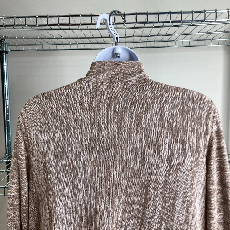 Chico's Women's Long Brown Stretchy Knit Open Front Kimono Duster Size 2 Large - Image 4 of 4