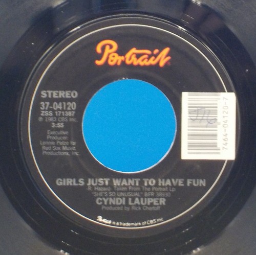 Cyndi Lauper 45 Girls Just Want To Have Fun / Right Track Wrong Train NM F8 - Imagen 2 de 3