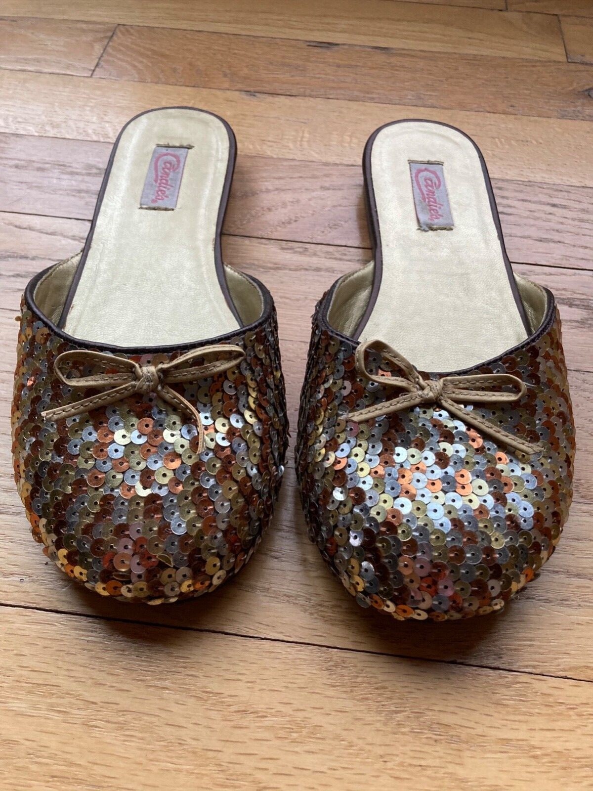 Candies sequence slip on open back flat shoes size 5 6 ebay