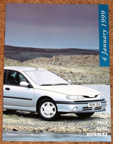 1998-99 RENAULT RANGE PRICE LIST - Mint Brand New Old Stock! -Clio Laguna Espace - Afbeelding 1 van 10