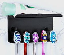 Wall Mounted Toothbrush metal Holder , 5 Slots Tooth Brush and Toothpaste