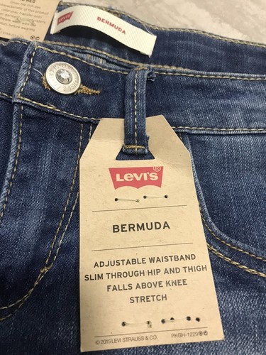 Nwt girl’s size 16 regular Levi’s denim destructed Bermuda shorts - Picture 5 of 12