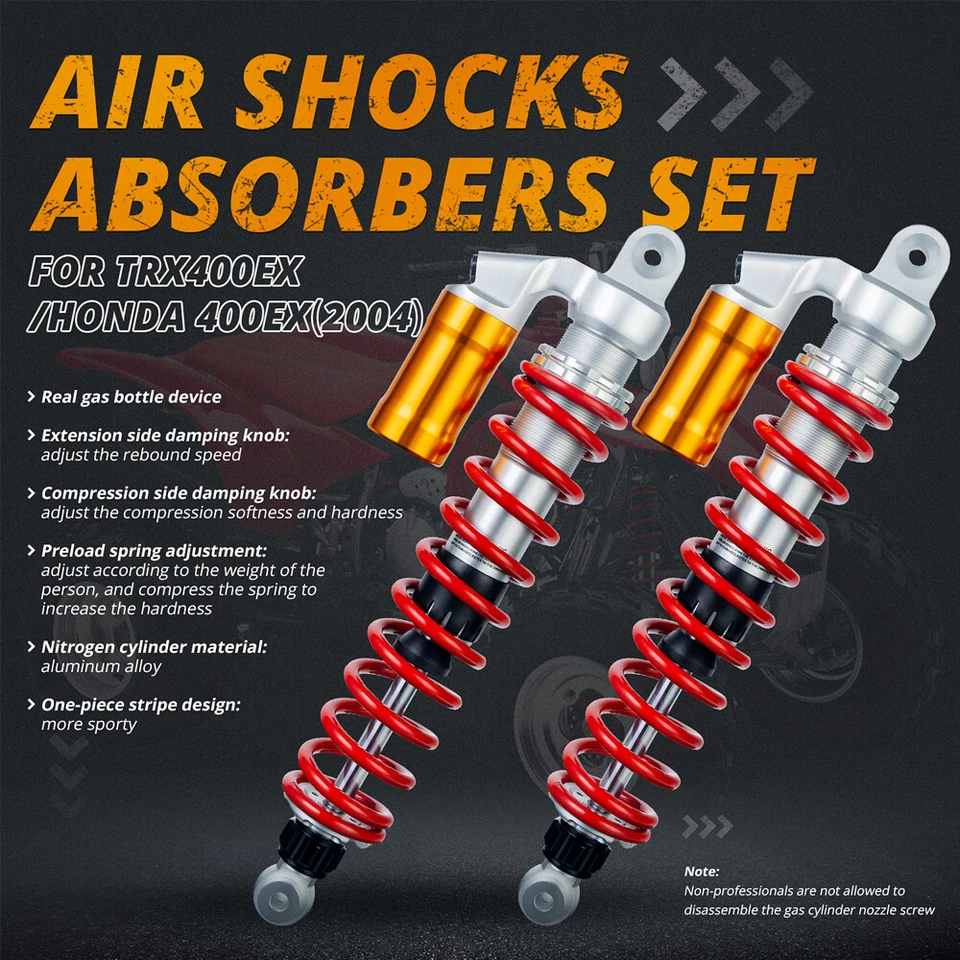 For Suzuki Quadsport 400 TRX250 TRX450ER TRX400EX Front Air Shocks Absorber PAIR — 第 2/4 张图片