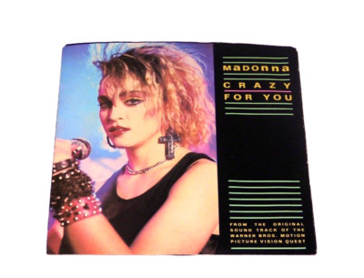 Madonna - Crazy For You/ No More Words   45 rpm Geffen  pic sleeve - vinyl is EX