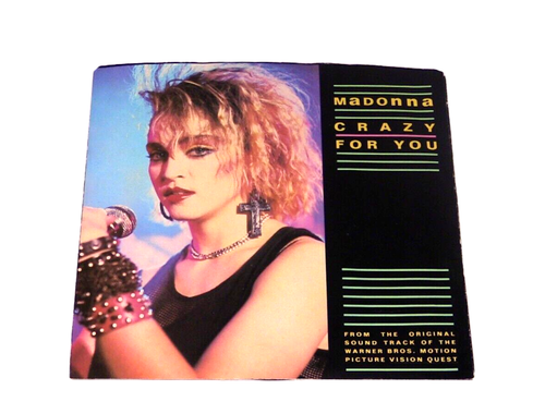 Madonna - Crazy For You/ No More Words 45 rpm Geffen pic sleeve - vinyl is EX