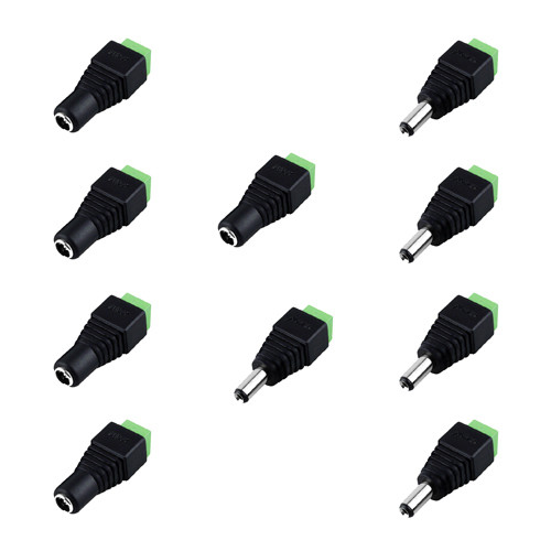 5 sets Male & Female 2.1mmx5.5mm DC Power Jack Adapter Plug Connector LED Strip - Picture 1 of 4