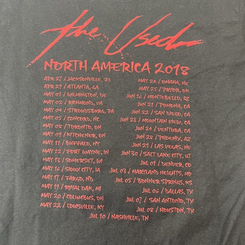 NEU The Used Band Nordamerika 2018 Tour Konzert T-Shirt Größe Small Damen ohne Etikett - Bild 11 von 11