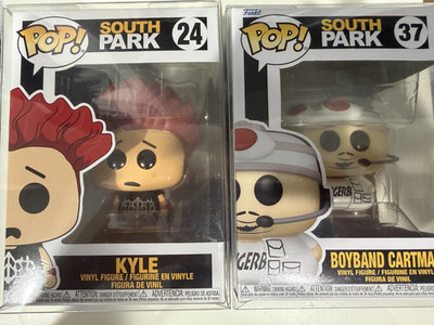 Funko Pop South Park Kyle 24 and Boyband Cartman 37 Bundle - Protector