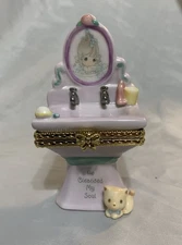 1998 Vintage Precious Moments Always Victorian Bathroom Sink Hinged Trinket  Box