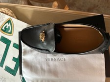 mens versace loafers driver Vitello Nero-oro