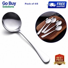 Soup Spoons 4/8-Piece Premium Stainless Steel Spoons round Spoons, Heavy-Weight