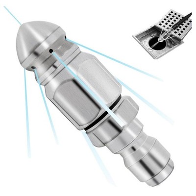 1pc Sewer Jetter Kit for Pressure Washer, Cleaning Tool Small, silvery