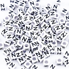 500Pcs Square Letter Beads N 6X6Mm Individual White Alphabet Beads for Charms...
