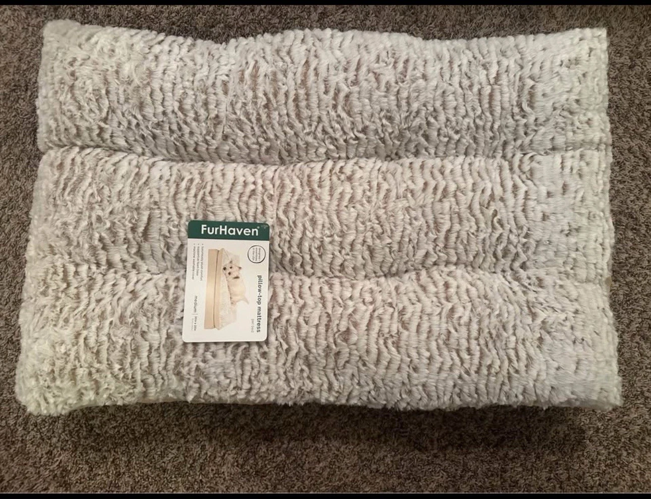 Embossed Faux Fur & Suede Orthopedic Pillow Top Mattress Pet Bed for Dogs & Cats
