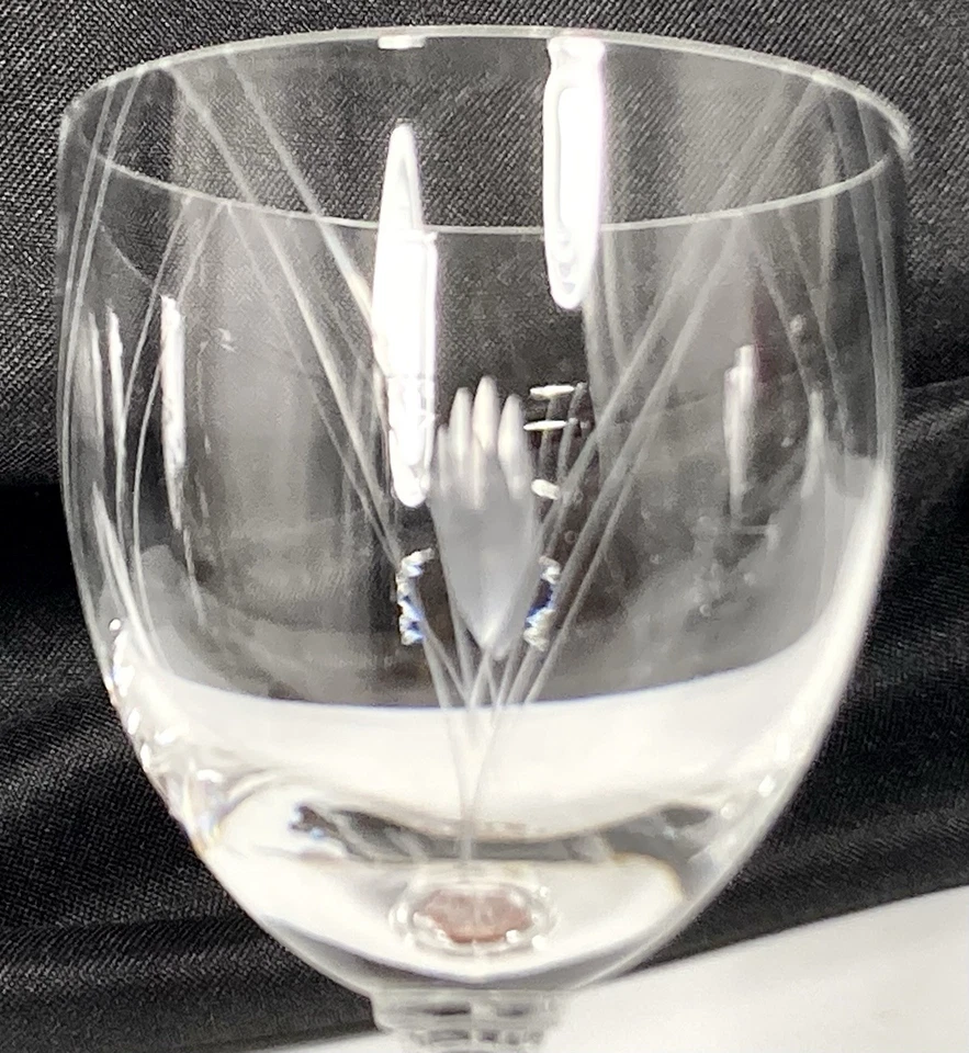 6 Fostoria HERALDRY Wine Glass Goblets 5 1/4" Set Etch 743 Stem 6012 Vtg RARE - Image 4 of 4