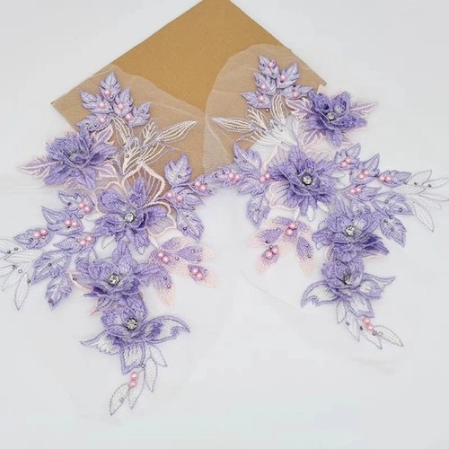 Elegant Sequin Embroidery Patch Flower Embroidered Patches Prom Dress - Picture 19 of 21
