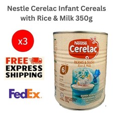 Nestle Cerelac Infant Cereals with Rice  Milk 350g 6 Months  - 3 Cans