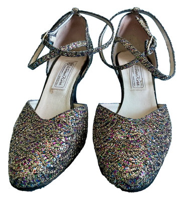 Tanzschuhe Werner Kern Damen Grösse 7- 41,3 Glitzer bunt gebraucht Top Zustand
