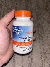 Doctor's Best Vitamin D3  K2 Softgels  1 Year Supply  Bone Teeth Muscle