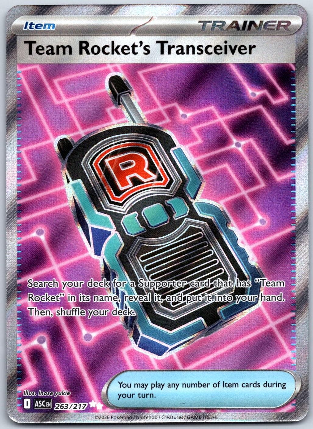 Team Rocket's Transceiver 263/217 Ultra Rare Ascended Heroes Pokemon Near Mint