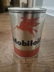 Vintage Mobil Mobiloil Arctic Motor Oil Can Quart Empty